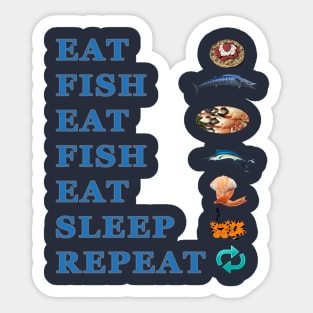 Eat Sleep Fish Repeat Sticker